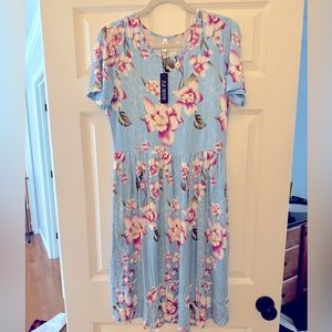 Jersey dress. MIDI length. Size large.